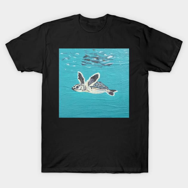 swim baby turtle T-Shirt by JulieWestmore